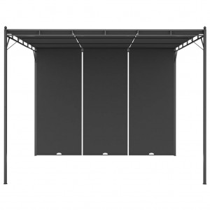 Gazebo de jardim com cortina lateral 3x3x2.25m antracite H