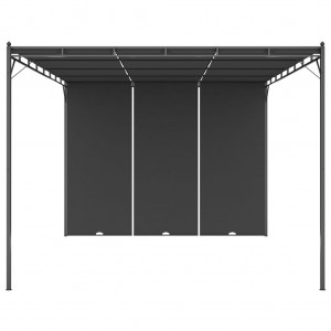 Gazebo de jardim com cortina lateral 4x3x2.25m antracite H