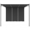 Gazebo de jardim com cortina lateral 4x3x2.25m antracite 2