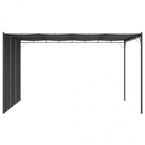 Gazebo de jardim com cortina lateral 4x3x2.25m antracite M 3