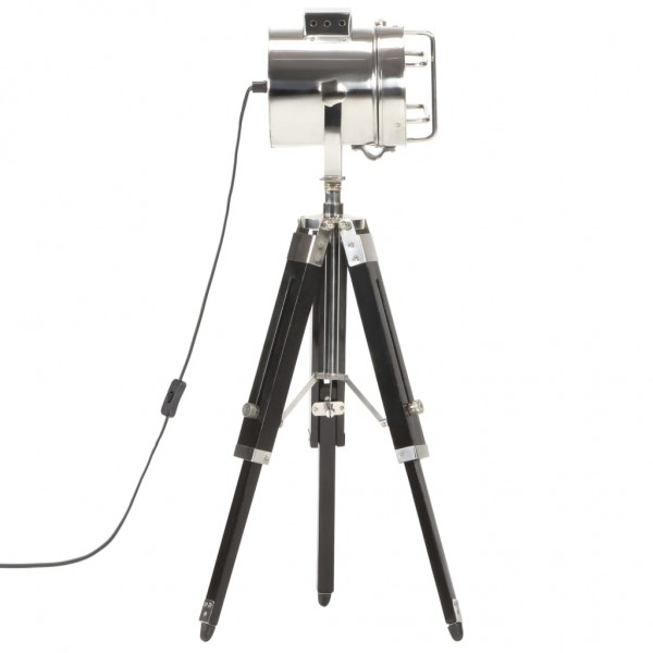 Lámpara con trípode de suelo madera maciza mango negro 69 cm M 4