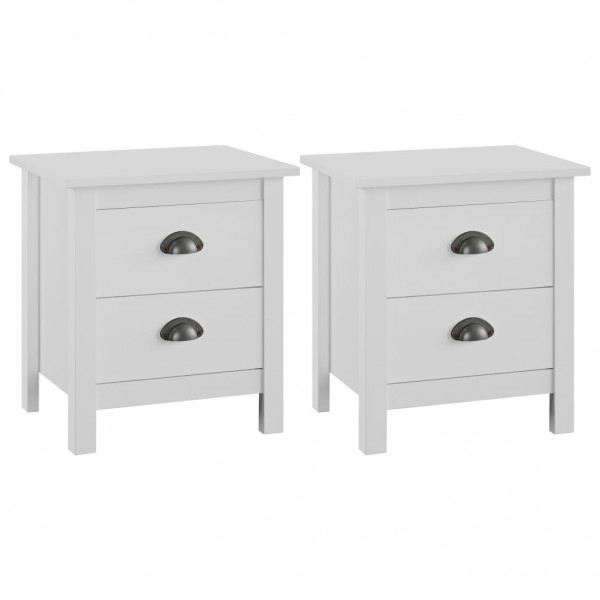 Mesita de noche Hill madera maciza de pino blanco 46x35x49.5 cm D