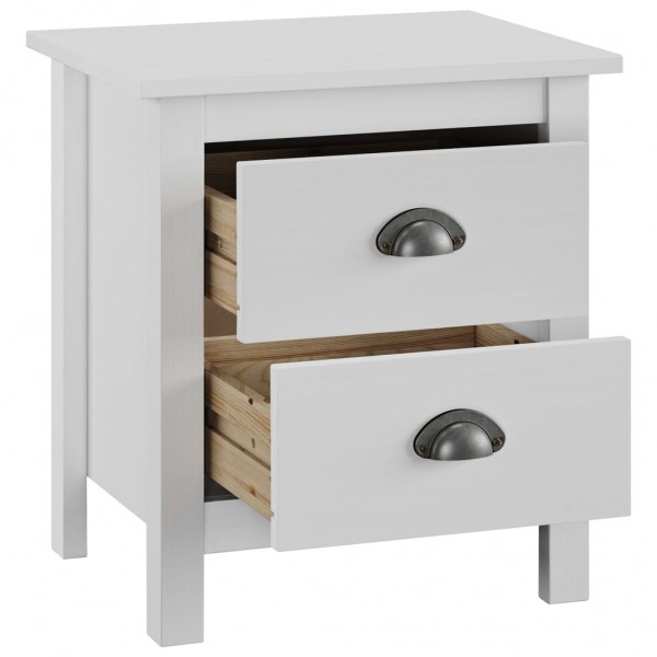 Mesita de noche Hill madera maciza de pino blanco 46x35x49.5 cm M 4