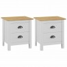 Mesita noche Hill 2uds madera maciza pino blanco 46x35x49.5 cm 1