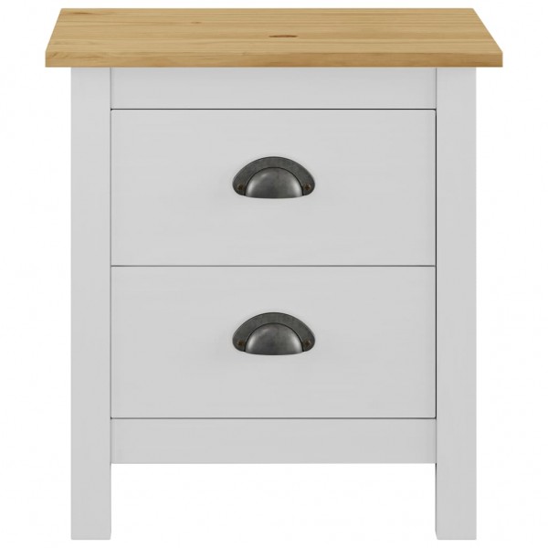 Mesita noche Hill 2uds madera maciza pino blanco 46x35x49.5 cm M 5