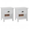 Mesas cabeceira Hill 2 pcs 46x35x49.5cm pinho maciço 1