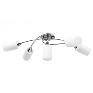 Lámpara de techo pantallas cerámica cono blanco 5 bombillas E14 H