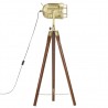 Candeeiro de chão tripé 97 cm madeira mangueira maciça 3