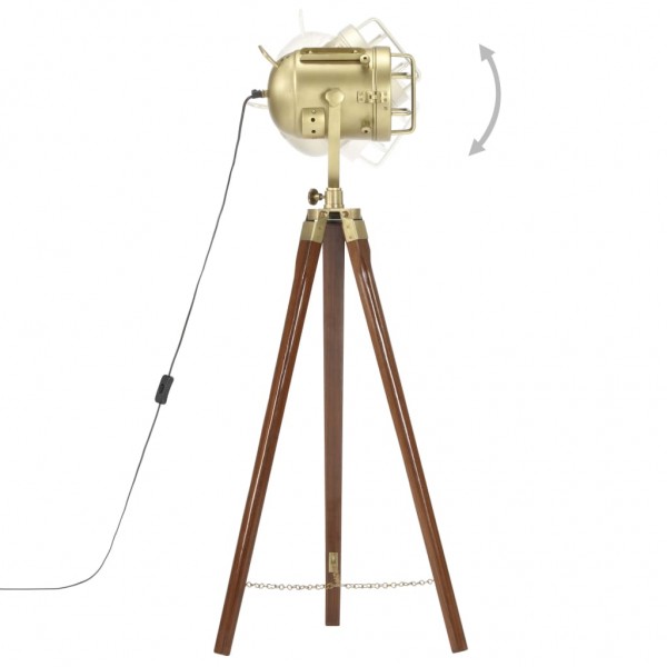 Lámpara de suelo con trípode madera maciza de mango 97 cm M 4