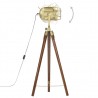 Lámpara de suelo con trípode madera maciza de mango 97 cm 4