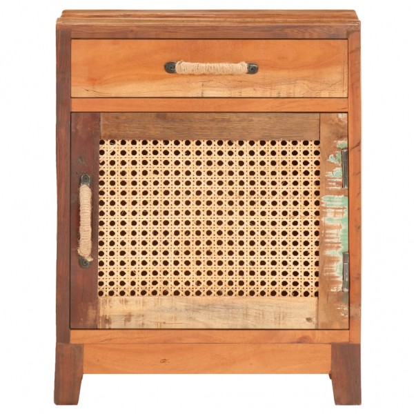 Mesita de noche de madera maciza reciclada 40x30x50 cm M 3