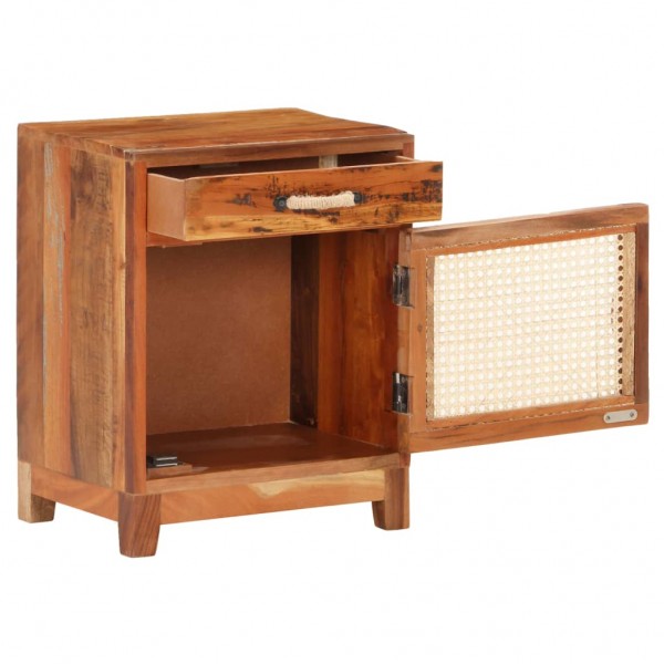 Mesita de noche de madera maciza reciclada 40x30x50 cm M 4