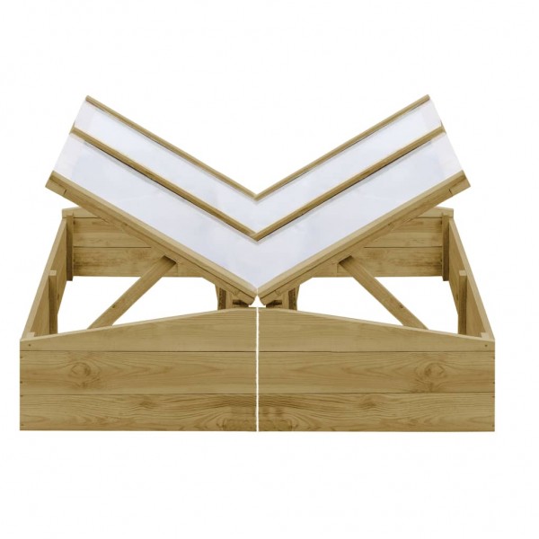 Invernadero de madera de pino impregnada 2 uds 100x50x35 cm D