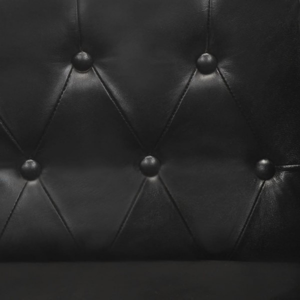 Sillón de cuero auténtico negro M 2