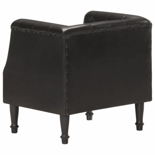 Sillón de cuero auténtico negro M 5