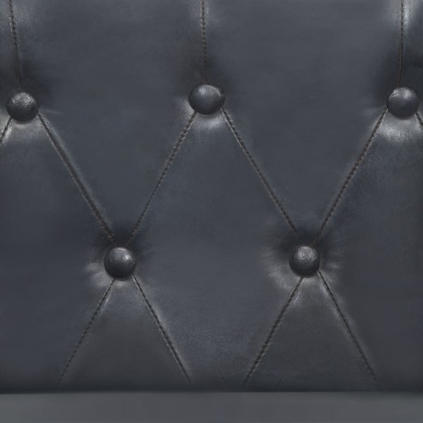 Sillón de cuero auténtico gris M 2