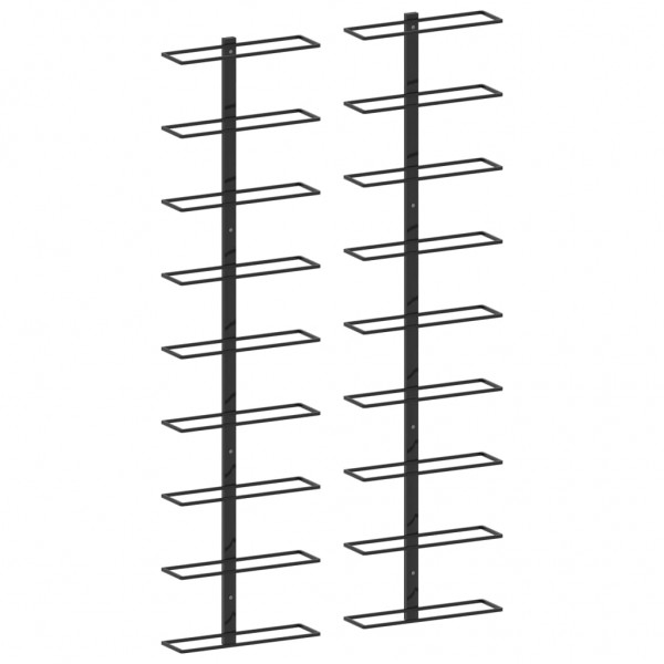 Botelleros de pared para 18 botellas 2 unidades hierro negro D