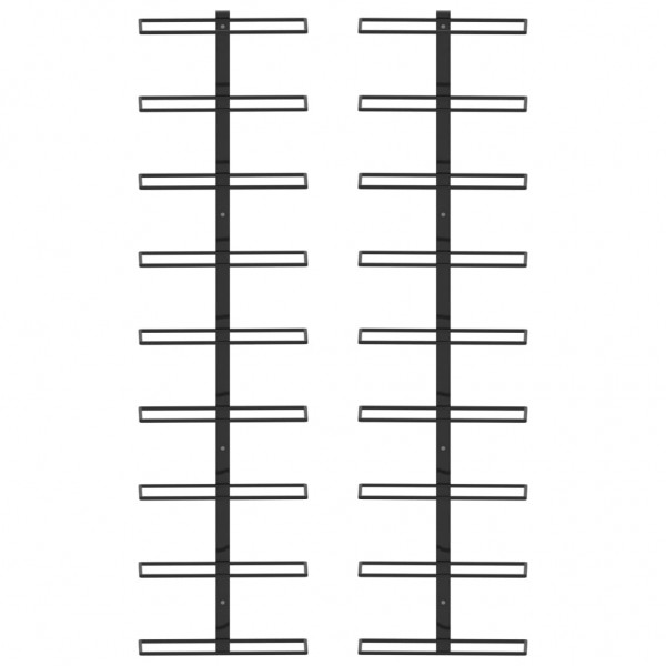 Garrafeiras de parede para 18 garrafas 2 pcs ferro preto M 3
