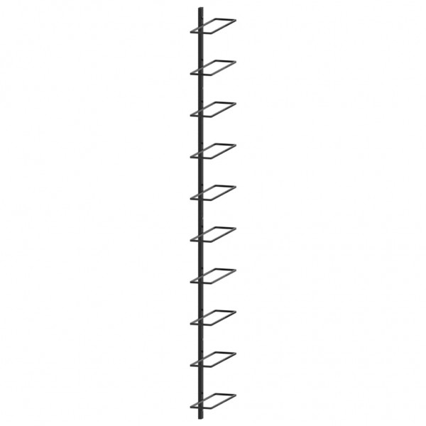 Garrafeira de parede para 10 garrafas metal preto M 4