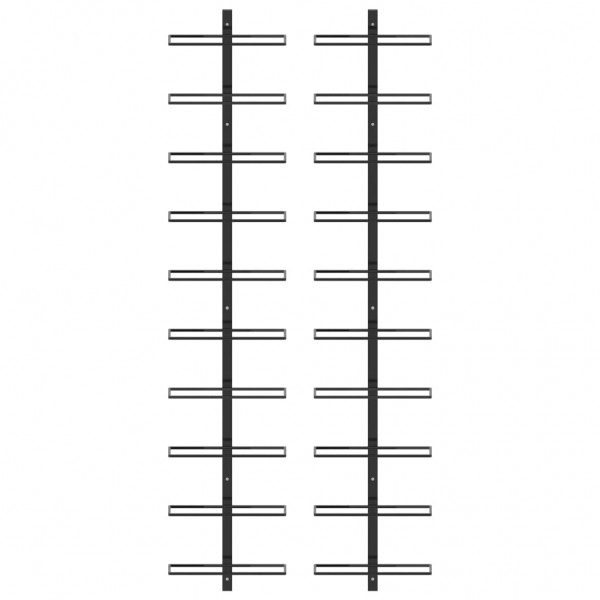 Garrafeiras de parede para 20 garrafas 2 pcs metal preto M 3