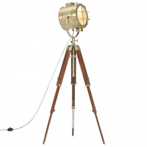 Candeeiro de chão tripé 165 cm madeira de mangueira maciça H