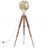 Lámpara de suelo con trípode madera maciza de mango 165 cm 2