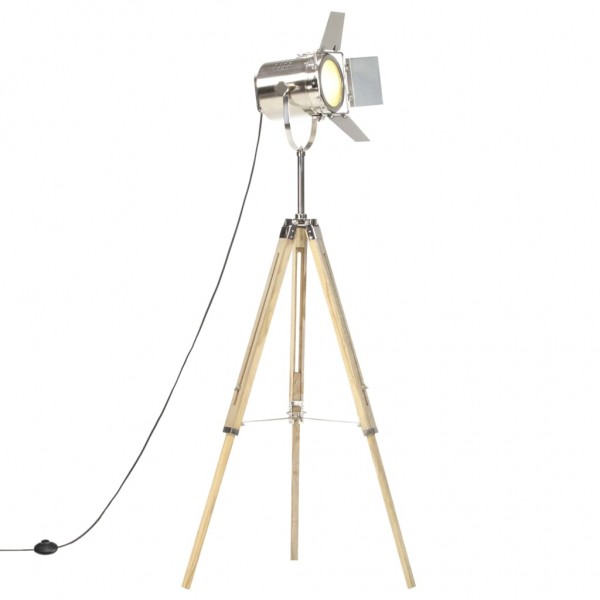 Lámpara de suelo con trípode madera maciza de mango 140 cm M 2