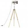 Lámpara de suelo con trípode madera maciza de mango 140 cm 4