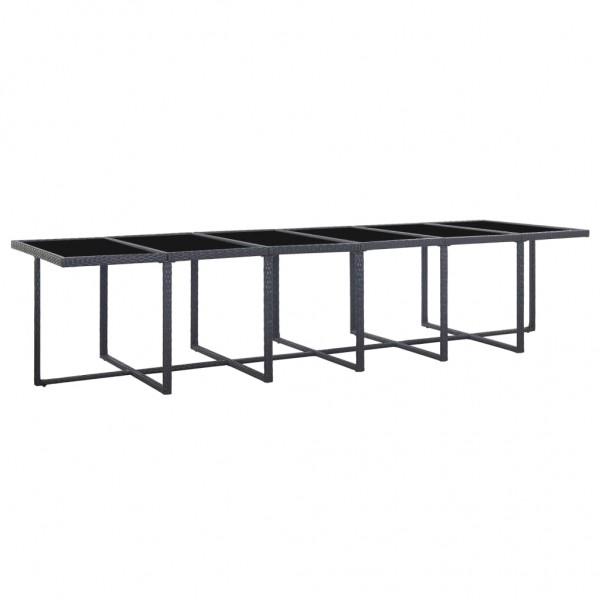 Set comedor de jardín 17 piezas y cojines ratán sintético negro M 4