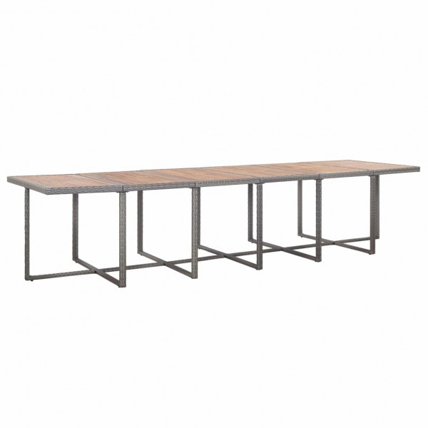 Set de comedor de jardín 17 pzas y cojines ratán sintético gris M 4