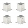 Suportes para postes 4 pcs metal galvanizado 121 mm 1