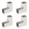Conectores de postes en L 4 uds metal galvanizado 71x71 mm 1