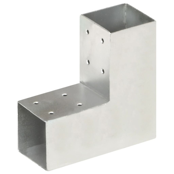 Conectores de postes en L 4 uds metal galvanizado 71x71 mm M 2