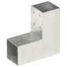 Conectores de postes en L 4 uds metal galvanizado 71x71 mm 2