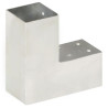 Conectores de postes en L 4 uds metal galvanizado 71x71 mm 4