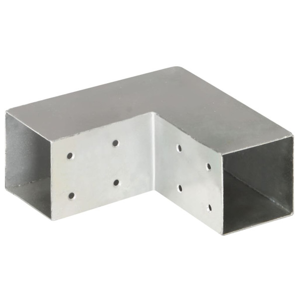 Conectores de postes en L 4 uds metal galvanizado 71x71 mm M 5
