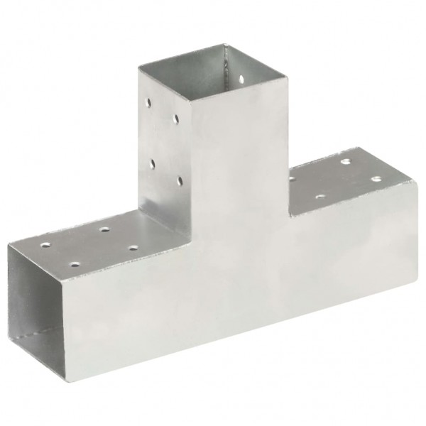 Bases para poste em forma de T 4 pcs 71x71 mm metal galvanizado M 2