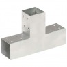 Conectores de postes en T 4 uds metal galvanizado 71x71 mm 2