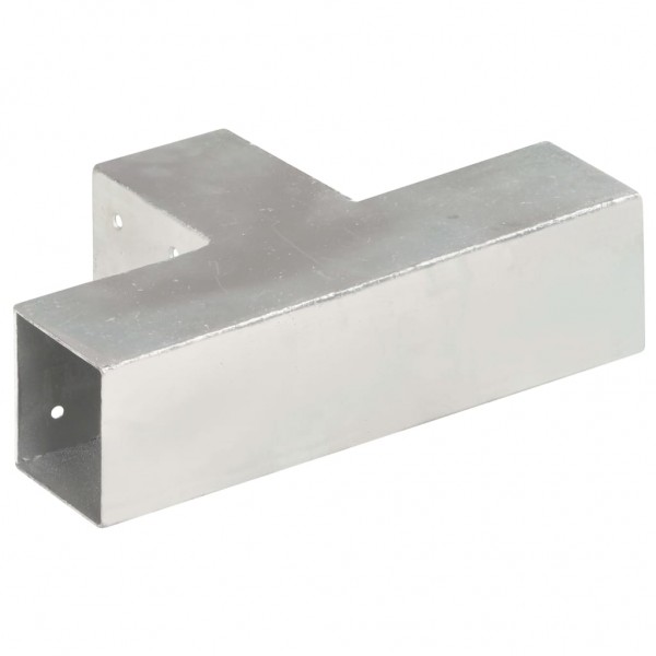 Bases para poste em forma de T 4 pcs 71x71 mm metal galvanizado M 5