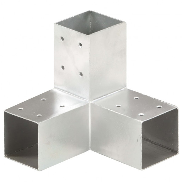 Conectores de postes en Y 4 uds metal galvanizado 71x71 mm M 3