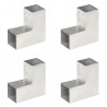 Bases para poste em forma de L 4 pcs 81x81 mm metal galvanizado 1