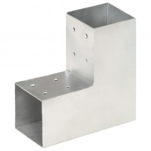 Bases para poste em forma de L 4 pcs 81x81 mm metal galvanizado H