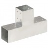 Conectores de postes en T 4 uds metal galvanizado 81x81 mm 2