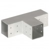 Conectores de postes en T 4 uds metal galvanizado 81x81 mm 4