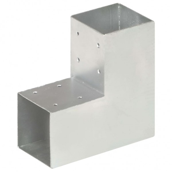 Conectores de postes en L 4 uds metal galvanizado 91x91 mm M 2