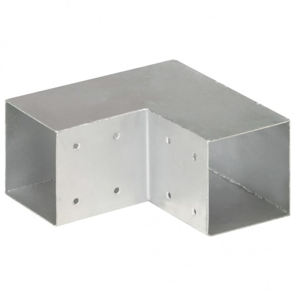 Conectores de postes en L 4 uds metal galvanizado 91x91 mm M 5