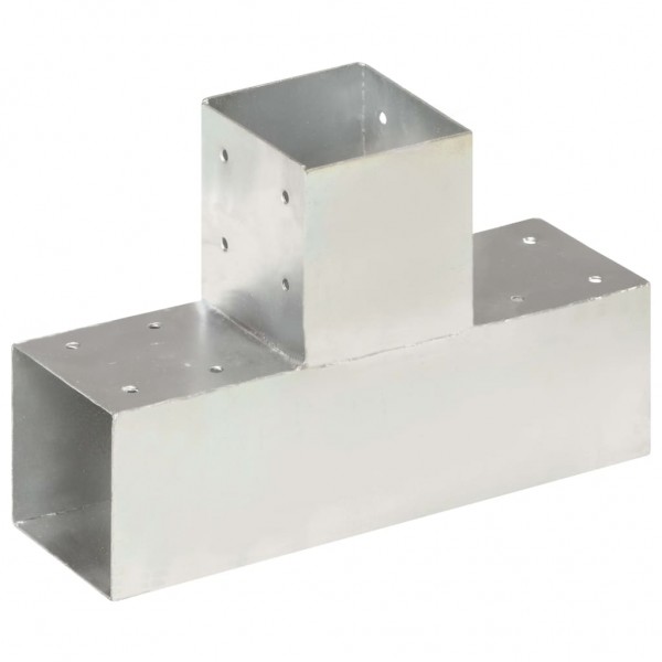 Conectores de postes en T 4 uds metal galvanizado 91x91 mm M 2