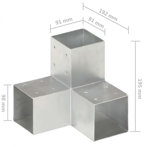 Base para poste em forma de Y 91x91 mm metal galvanizado M 5