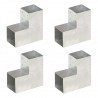 Bases para poste em forma L 4 pcs 101x101 mm metal galvanizado 1