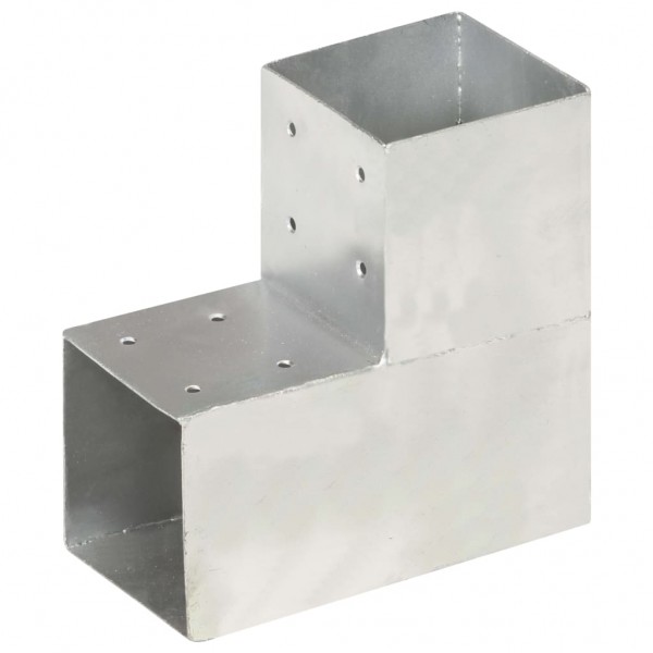 Conectores de postes en L 4 uds metal galvanizado 101x101 mm M 2